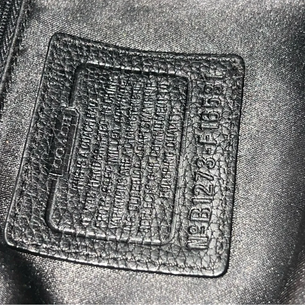 Coach Penelope Black Pebbled Leather Carryall Shoulder Bag Satchel